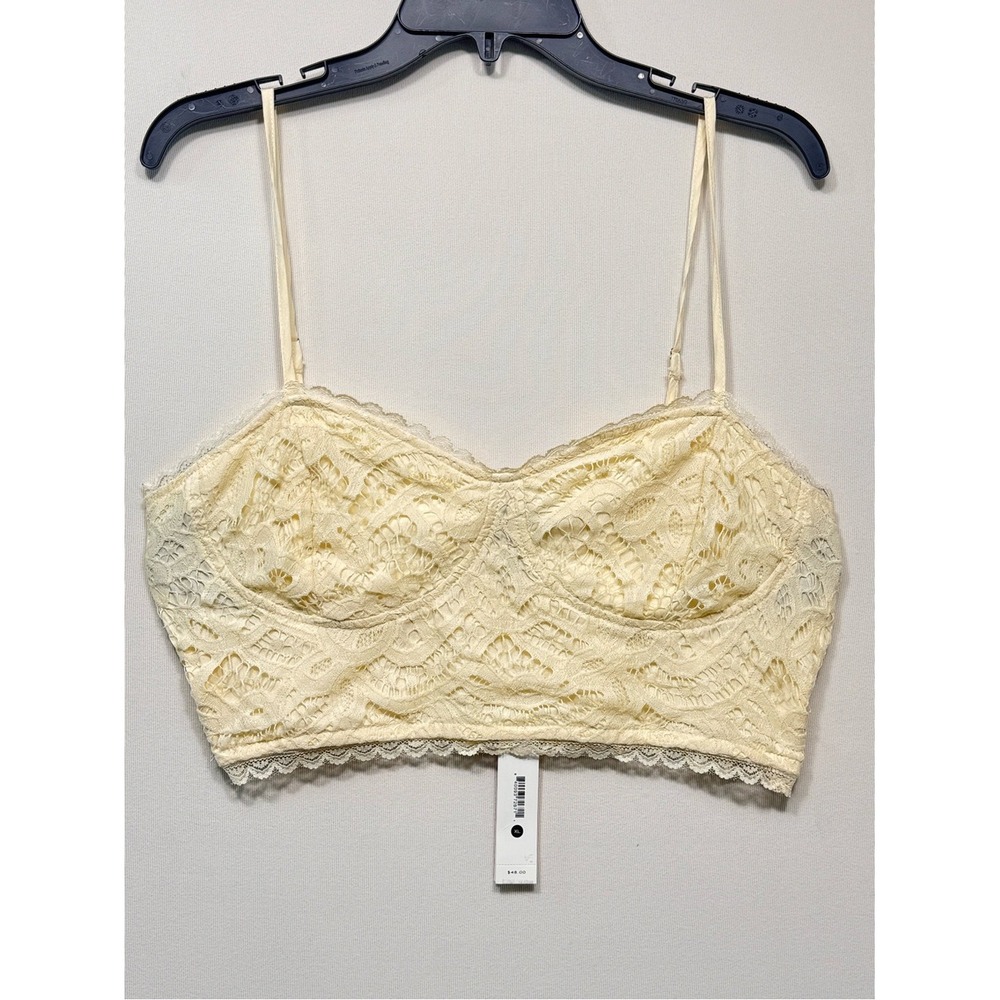 Aqua Lace Bustier spaghetti straps croptop sweetheart neck lace trim nwt